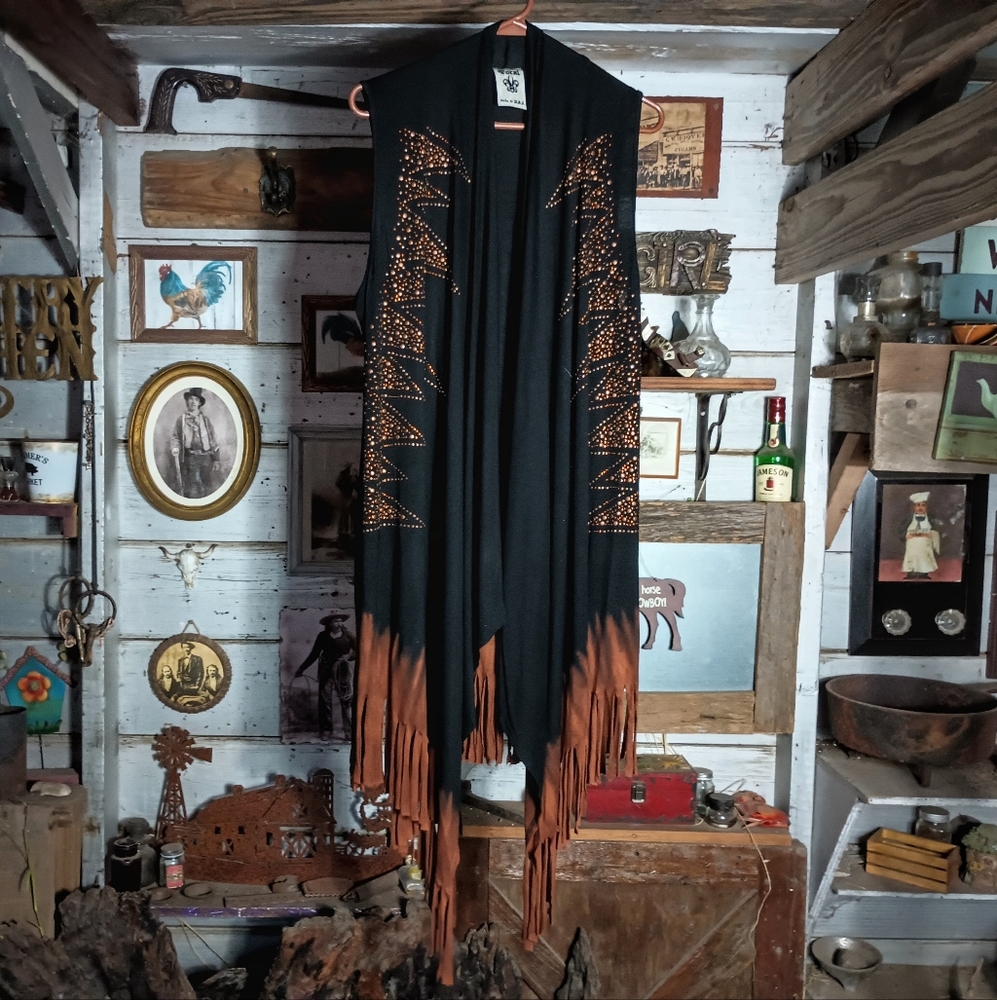 Vocal embellished western fringe vest - Picture 2 of 4